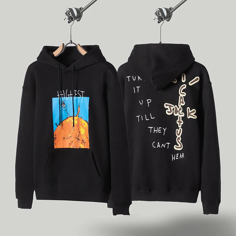 Cactus Jack Hoodies High-quality Casual Loose Skull Print Zipper Hooded Sweatshirt Jackets for Men Women Harajuku Streetwear - ATFH