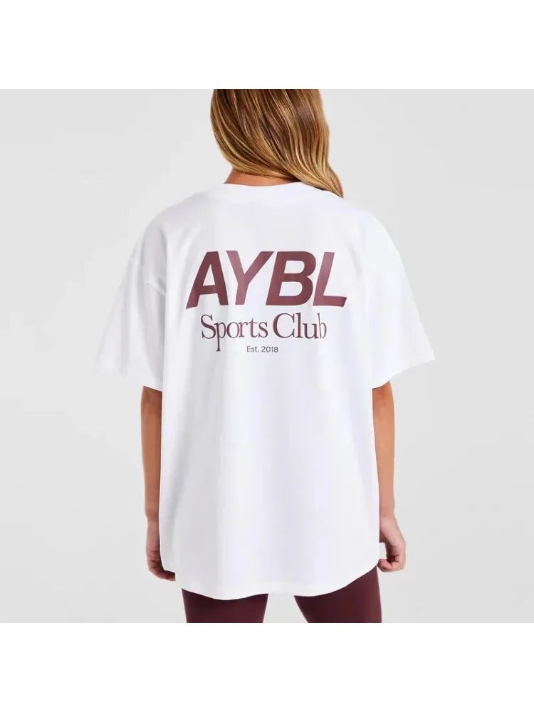 High Quality Women Men Fashion Letter Printing Sports Fitness Short Sleeved T-Shirt Crew Neck T Shirt Tops Unisex Tee Clothing - ATFH