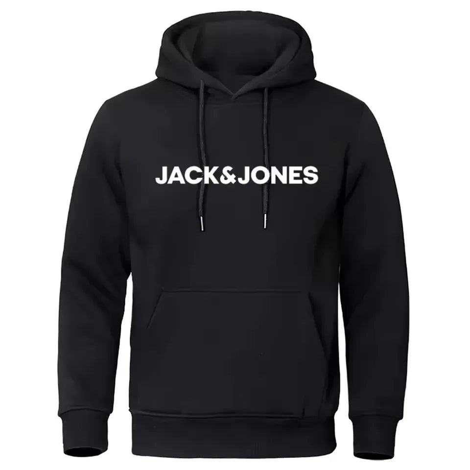 Jack & Jones Men's and Women's Hooded Sweatshirts, Fashionable Loose and Casual, Comfortable Printed Sportswear, Streetwear - ATFH