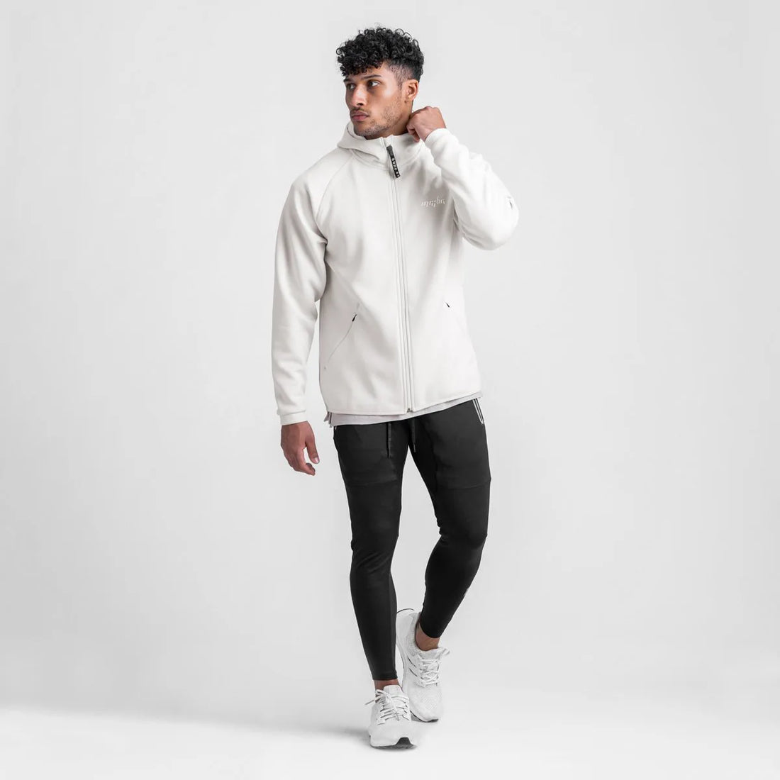 Men Sweater Jacket Spring and Autumn Windproof Zip Up Hooded Cardigan Zipper Casual Sports Coats with Hoody - ATFH