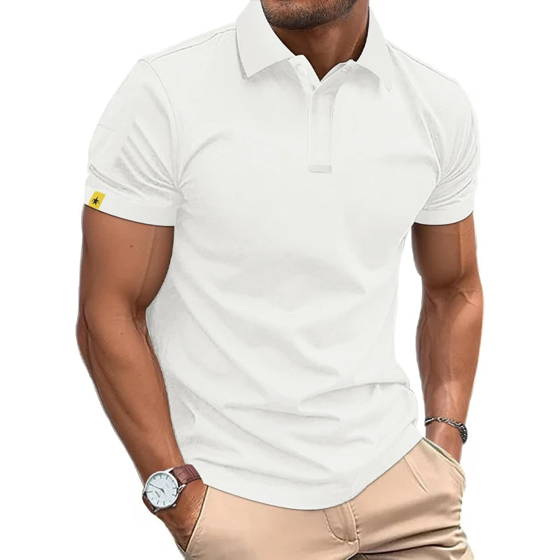 Summer Polo Shirt Men's Short Sleeve Sport T Shirt Casual Business Lightweight Button Streetwear Breathable Tops