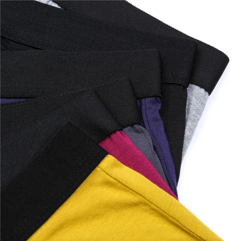 6pcs/Set Black Boxer Men Underwear Bamboo Men's Panties Shorts Breathable Underpants Man Comfortable Sexy Boxers & Briefs Men