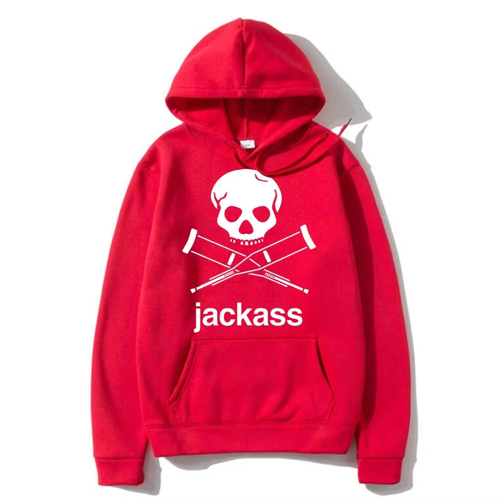 Autumn and Winter New Jackass Hoodie Men's and Women's Pattern Logo Casual Streetwear Retro Slow Running Casual Sports Shirt