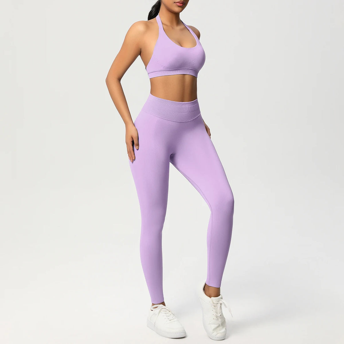 2 Piece Yoga Clothes Women's Tracksuit Athletic Wear Pilates Fitness Suit Gym Workout Push Up Clothes Sports Bra Leggings Suit - ATFH