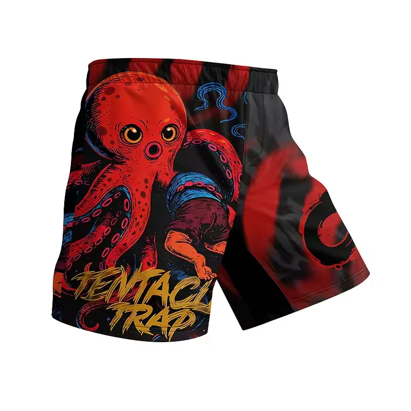 MMA Muay Thai Shorts Men Fighting Training Brazilian Jiu Jitsu Boxing Spandex/Polyester Stretch Durable Light Weight Short Pant
