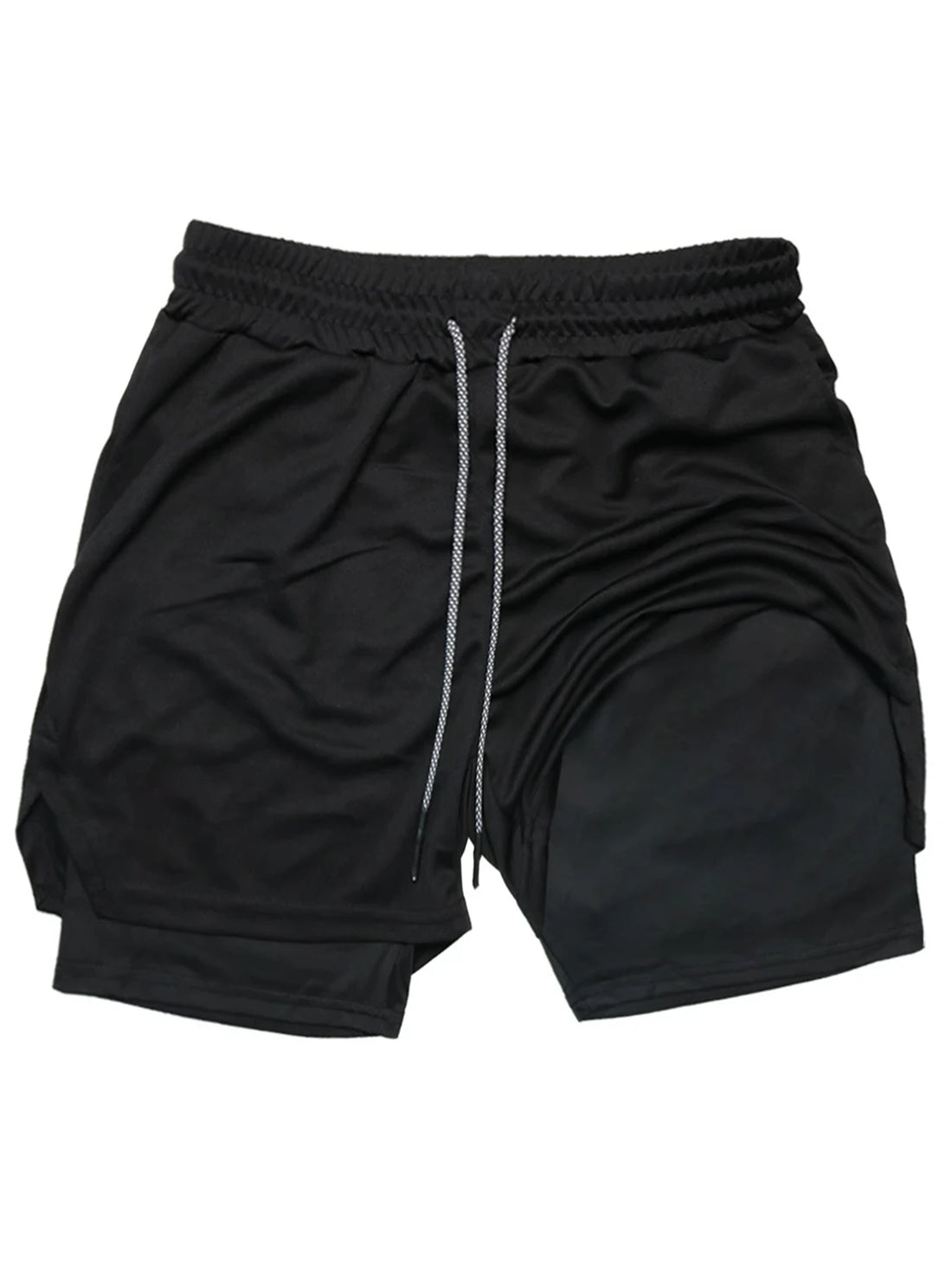 2-in-1 Running Summer Workout Shorts for Men Gym Performance Compression Shorts with Phone Pocket Towel Loop Athletic Activewear