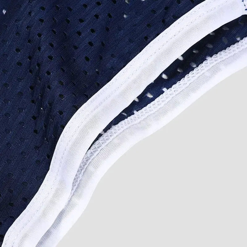 2PCS Men's Ice Silk Gun Bullet Split Panties Square Breathable Mesh Summer Thin Men's Sports Boxer Shorts Toe