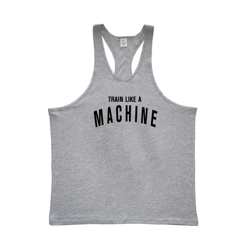 Men's Summer Breathable Gym Clothing for Men Cotton Running Vests Fitness Tank Tops Loose Workout Stringer Sleeveless Shirt