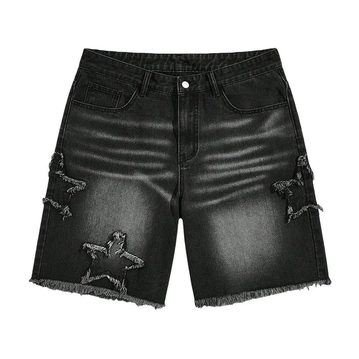 New high-end denim shorts for men in spring and summer of 2025, loose and versatile, trendy brand business casual denim shorts ATFH