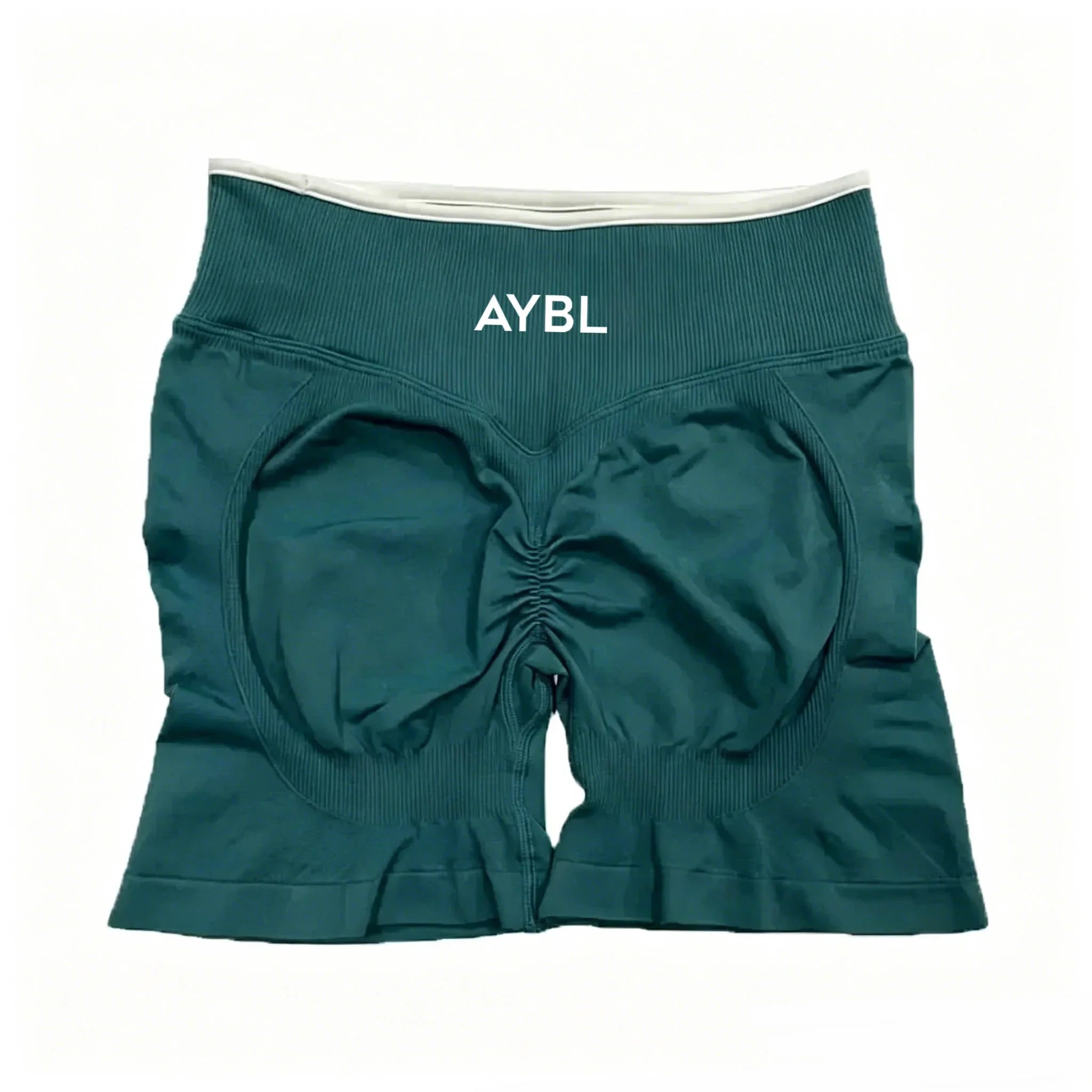 Short De Sport Blanc Sans Couture Pour Femme  Taille Haute, Effet Push-up, Ldéal Pour Le Yoga Et La Course A Pied