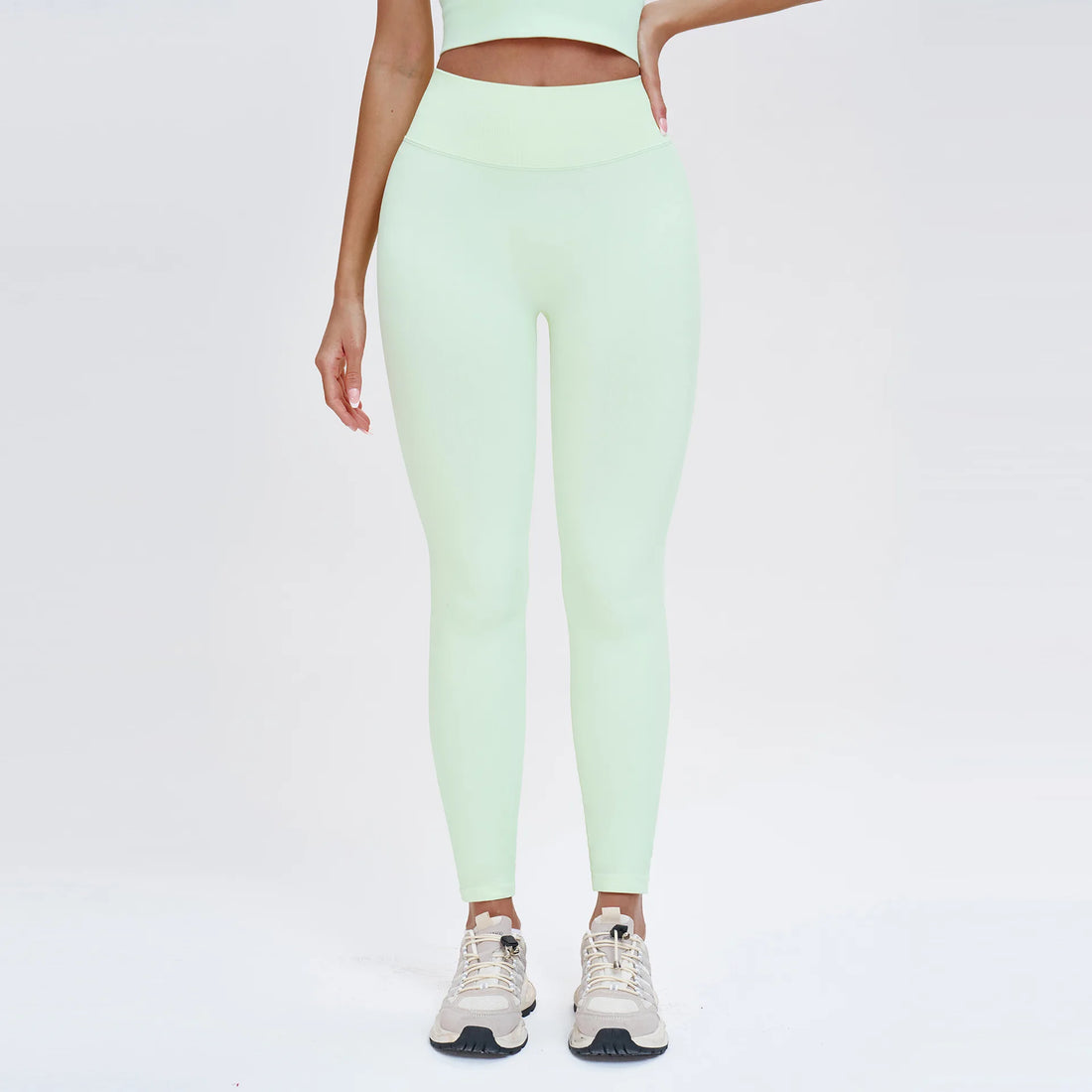 Customized LOGO women's peach buttocks seamless belly tight yoga pants running sports quick-drying fitness trousers - ATFH