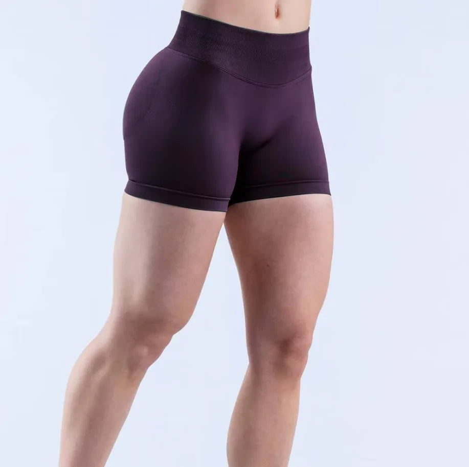 LOGO Tight High Waist Hip Lifting Yoga Pants Seamless Breathable Quick-drying Naked-feeling Sports Fitness Three-point Shorts