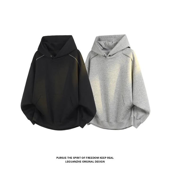 Spring Autumn Ninja Streetwear Turtleneck Hoodies For Men Y2K Oversized Sweatshirt Hoodies High Street Pullover Sweatshirt - ATFH