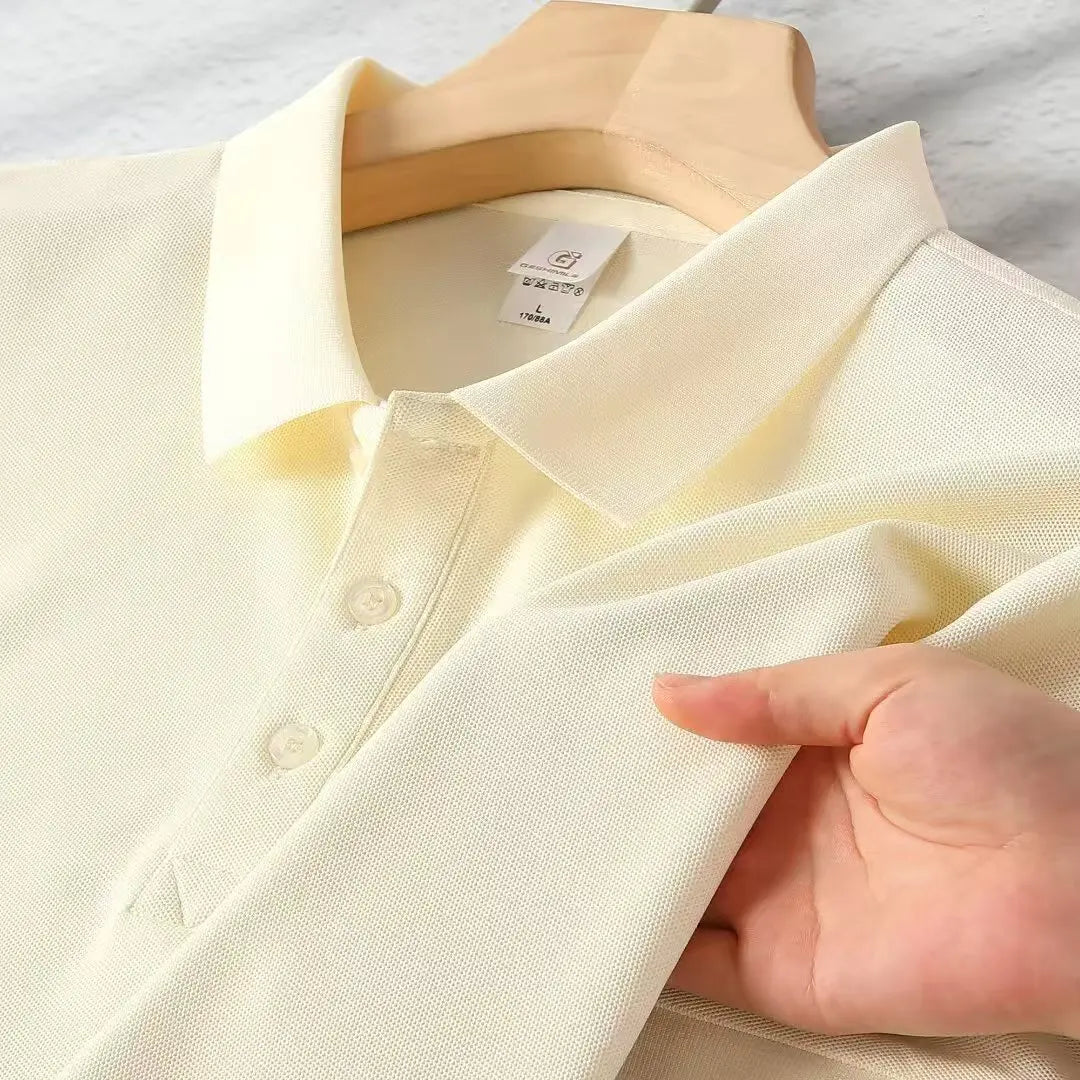 Summer Polo Shirts Men S-4xl Quick Dry Short Sleeve T-Shirt Elasticity Breathable Cool Ice Silk Polo Shirt Male Purple 18 Colors