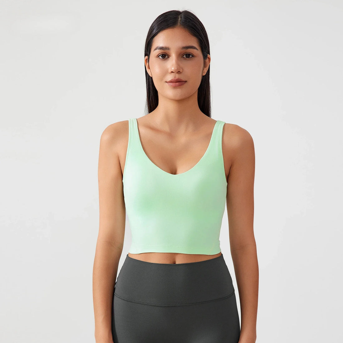 Sports Bra for Women Yoga Top Fixed Chest Pad Gym Vest Shock-proof Workout Tops Yoga Clothes U-shaped Back Fitness Crop Top - ATFH