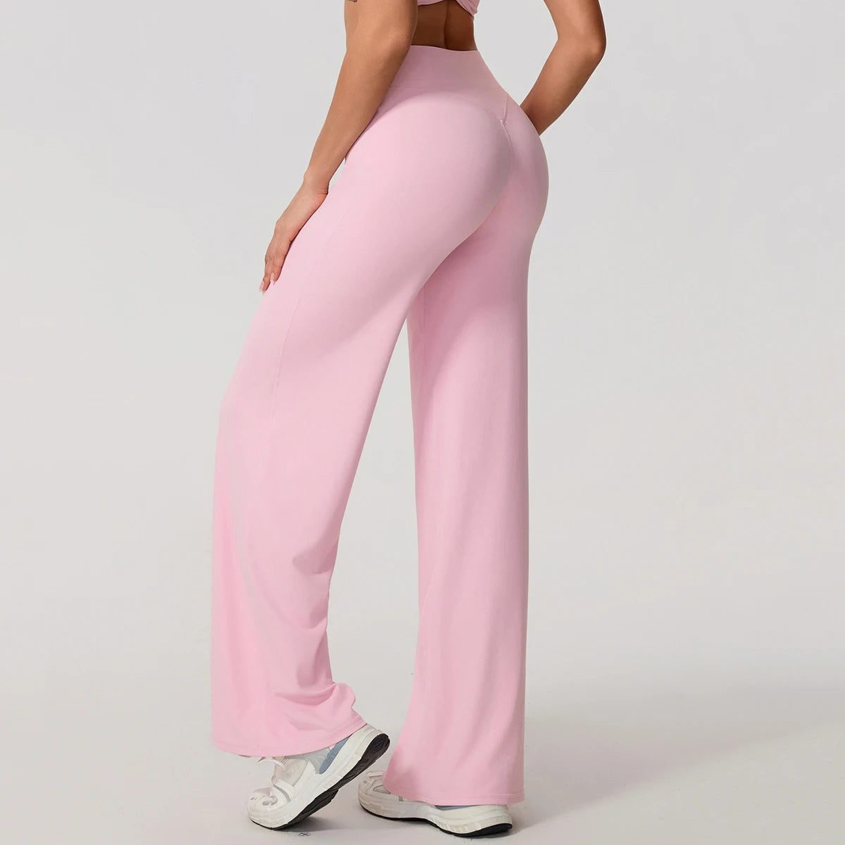 Hearuisavy Women Straight-Leg Sports Pants Gym Clothing Naked Feeling Compression Wide Leg Yoga Leggings Pilates Fitness Tights - ATFH