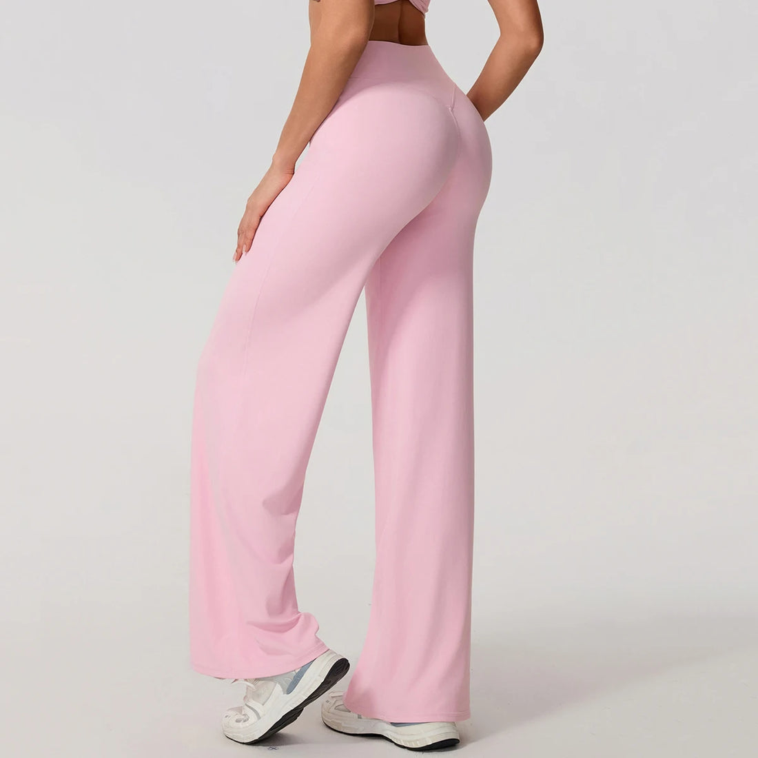 Hearuisavy Women Straight-Leg Sports Pants Gym Clothing Naked Feeling Compression Wide Leg Yoga Leggings Pilates Fitness Tights - ATFH