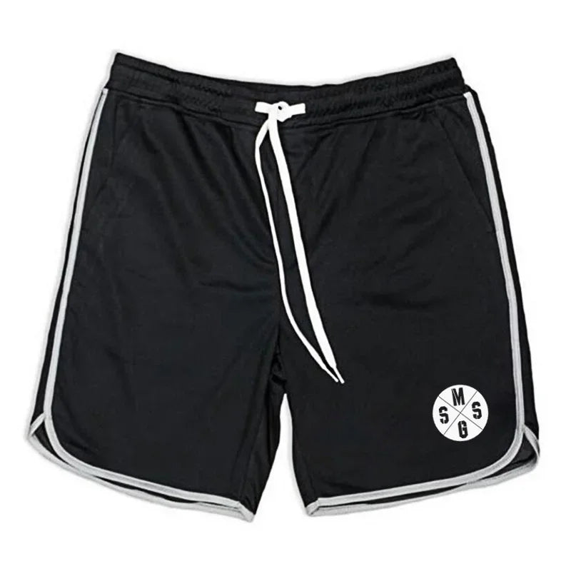 Summer Sports Shorts Breathable  Mesh Men's Drawstring Elastic Pants Running Training Pants Outdoor Fitness Jogging Straight