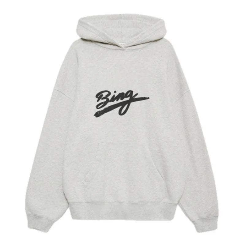 Winter North American niche letter printed inner fleece pocket cotton loose women's hooded sweatshirt - ATFH