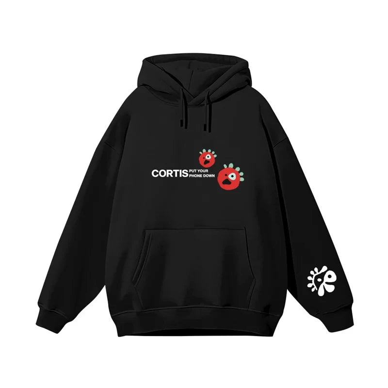 CORTIS 2026 Cartoon Monster Print Hoodie Unisex Y2K Hip Hop Pullover Sweatshirt Loose Streetwear Hooded Tops For Men Women