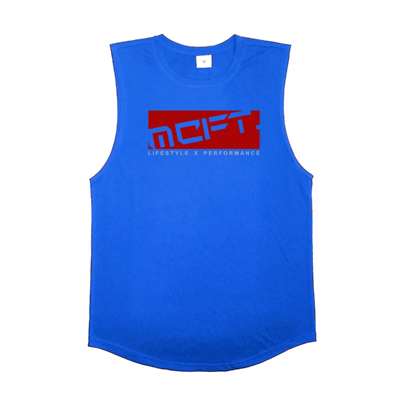 Running Vests Men Summer Cotton Gym Clothing Fitness Tank Top Muscle Bodybuilding Stringer Tank Tops Workout Sleeveless Shirt