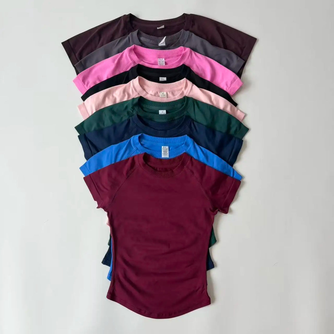 Yoga Short Sleeve Top Women Workout Gym Crop Top Light Weight Yoga Top Workout Shirt Longline Sports Stretchy Shirts - ATFH
