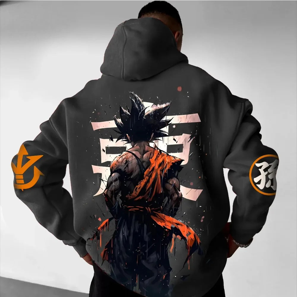 Dragon Ball Peripheral Hoodie 2025 Autumn/Winter New Men's Street Trend Casual Loose American Hip Hop Sweater Parent-child Top - ATFH