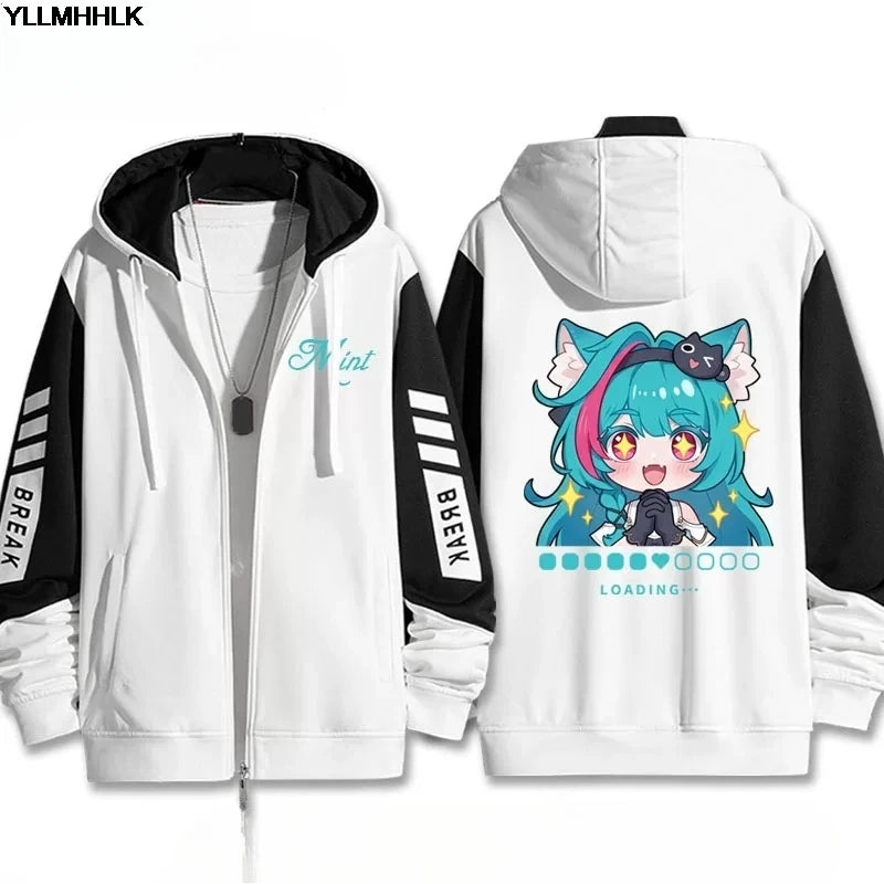 3D Print Anime Neverness To Everness Zip Up Women/Men Hoodie Sweatshirt Mint‌ Nanally‌ Lacrimosa‌ Cosplay Zipper Hooded Jacket
