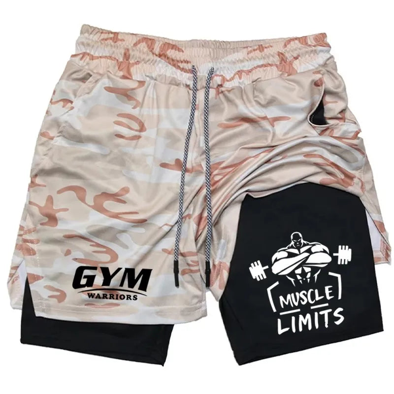 2-in-1 Men's Performance Shorts New Sports Quick Drying with Pocket Comprehensive Summer Gym Fitness Running Short wx193