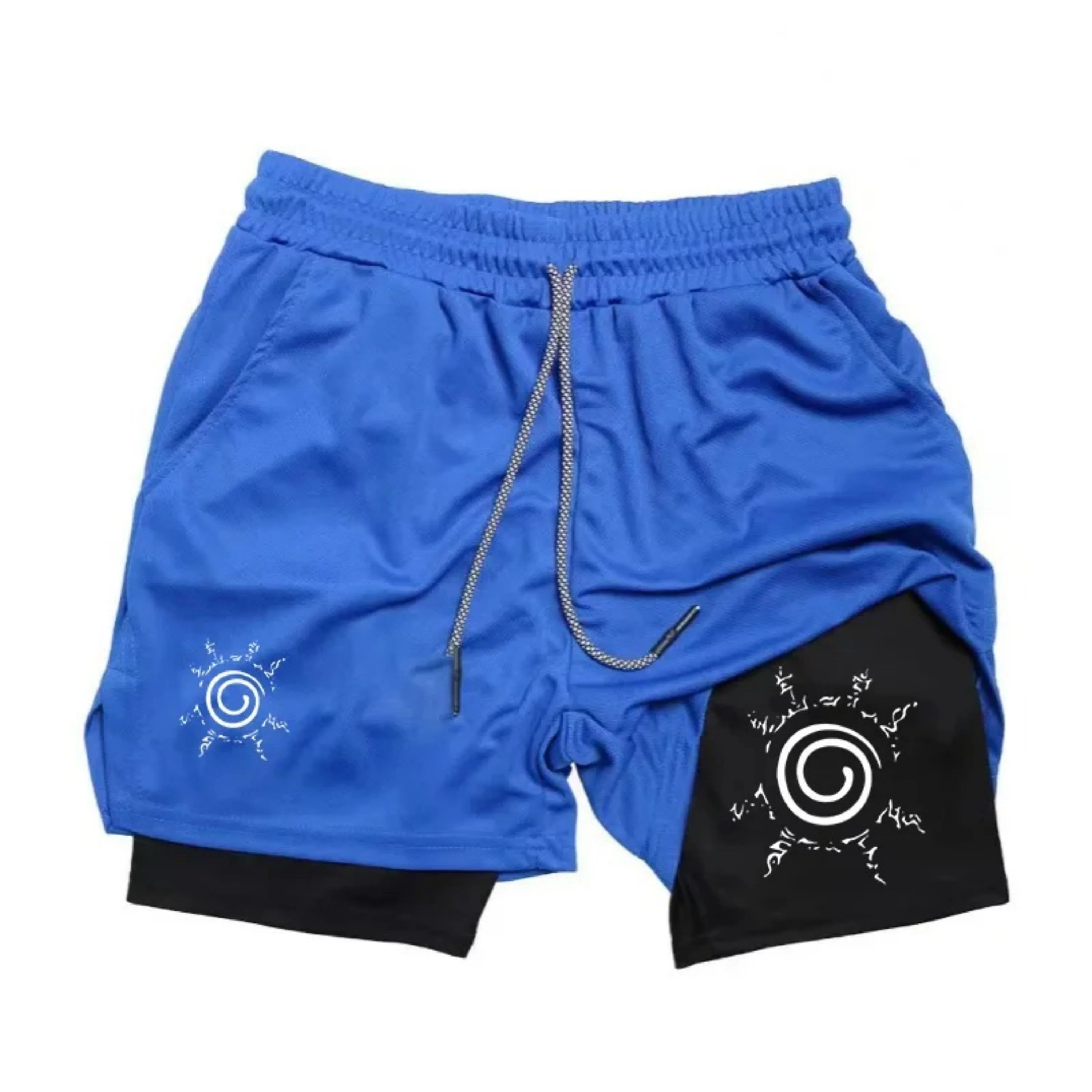 "Naruto" anime - Men's gym sports shorts - Quick dry-clean sports pants for running - Dual-purpose shorts for fitness training a