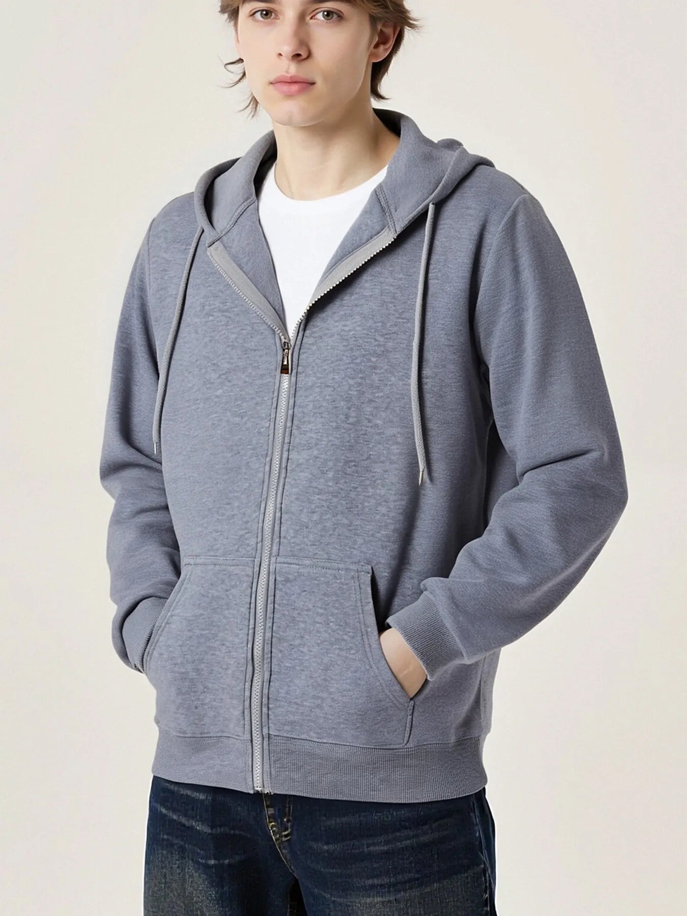 Autumn Winter Zip-Up Hoodie Solid Casual Outwear Comfy Fashion Sweatshirts Fleece Street Veste Loose Oversize Top Soft lothes - ATFH