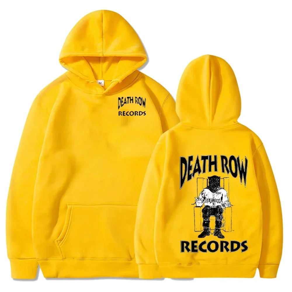 Death Row Records Hoodies Spring Autumn Fleece Hoodie Pullover Fashion Men Women Loose Hooded Sweatshirts Hip Hop Streetwear Top