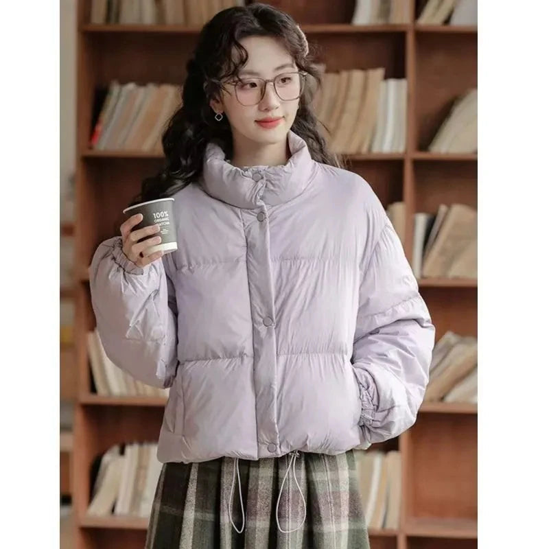Winter Women's 2025 New Cotton Jacket Short Cotton Jacket Design Thickened College Style Cotton Coat Winter Blue Yellow Black ATFH