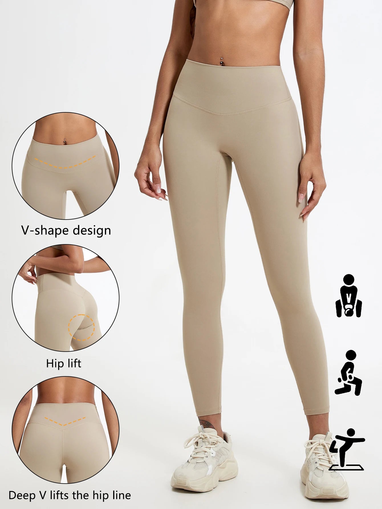 Hearuisavy Summer Super Soft Fabrics High Waist Leggings Gym Yoga Pants Running Workout Tights Push Up Sports Leggings Women - ATFH