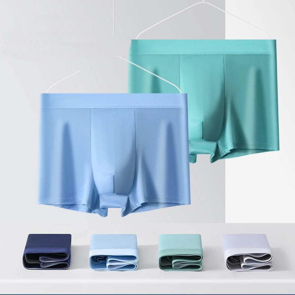 4Pcs Plus Size Underwear Men Sporty Boxers Youth Boxer Shorts Comfortable Breathable Flat Pants Men's Square Panties Briefs Gift