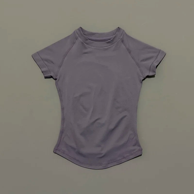 HISTELLO Sports Short Sleeve Top Seamless Yoga Leotard Clothing Women Gym T Shirts Workout Running Shirts Fitness Sports Vest - ATFH