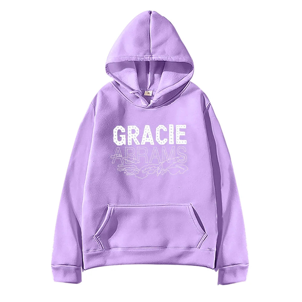 Gracie Abrams Letter Repeat Navy Unisex Hoodie Fashion Harajuku Hip Hop High Quality Sweatshirt Men Women Oversized Sportwear - ATFH