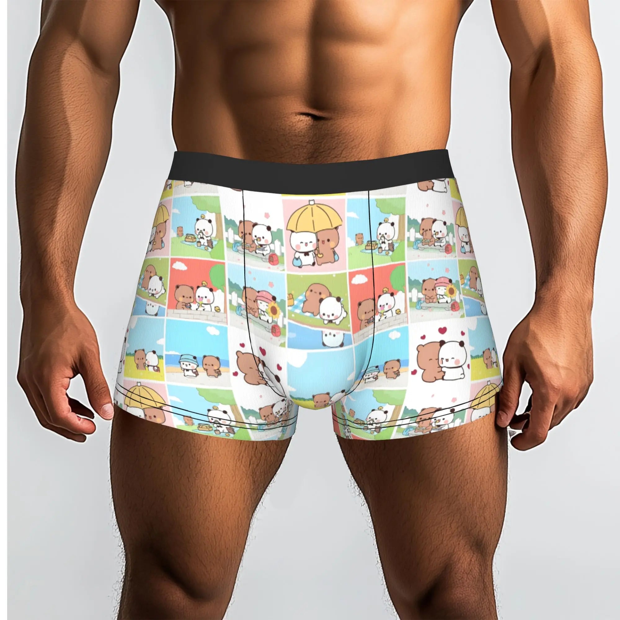 Anime Panda Bubu Dudu Peach And Goma  Boxers Shorts Men Bear Cartoon  Briefs Underwear Funny Underpants