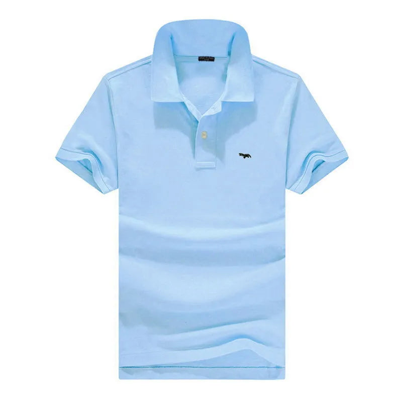 100% pure cotton Spring summer men's fashion sports brand embroidered short sleeved POLO shirt business casual T-shirt