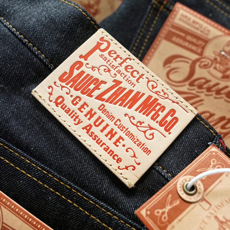 SAUCE ZHAN 344XX-10OZ Summer Sanforized Selvedge Denim Jeans Cotton-ramie Men's Jeans Loose Fit High Rise 10oz ATFH