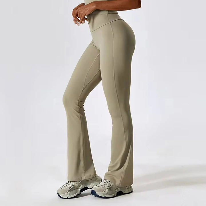 Women Gym High Waist Push Up Flared Pants Naked Feeling Workout Leggings Dancing Fitness Sports Tights Breathable Yoga Clothes ATFH