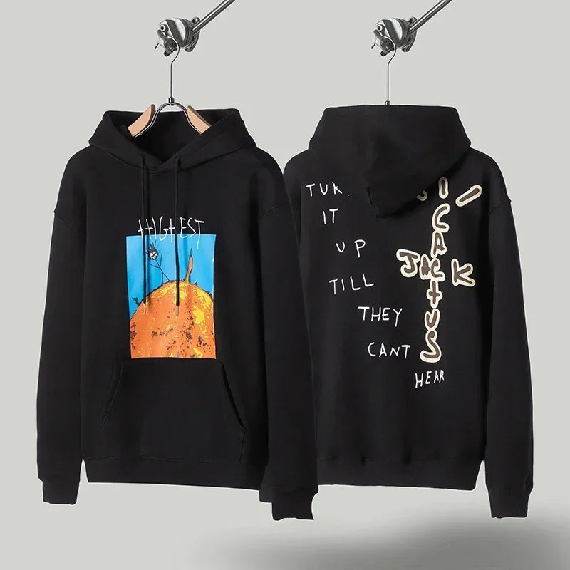 Winter Cactus Jack Hoody Colorful Foam Letter Fleece 1:1 Quality Embroidery Logo Hooded Sweatshirts Hiphop Street Kanye Hoodies - ATFH