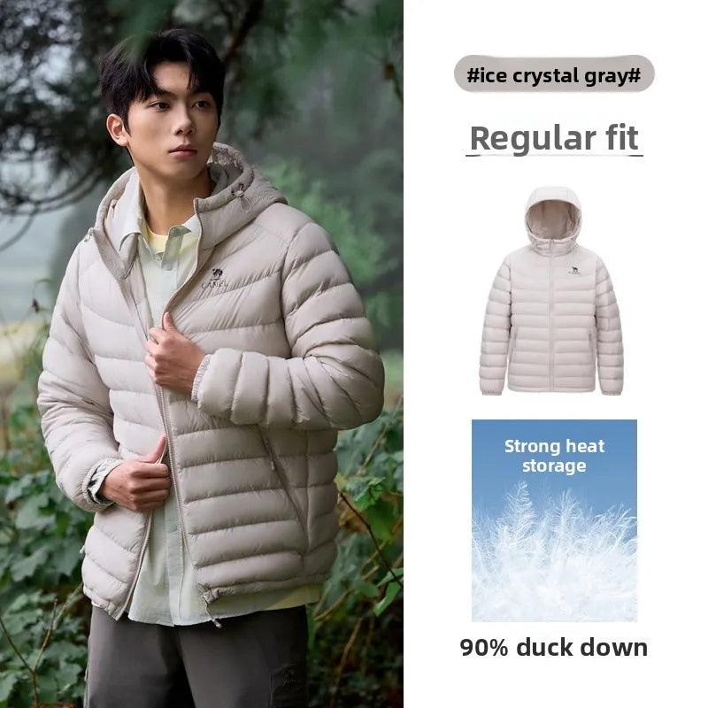 Golden Camel Winter 90% White Duck's Down Jackets Outdoor Warm Ultralight 600FP Hooded Thermal Windproof Waterproof Down Coats