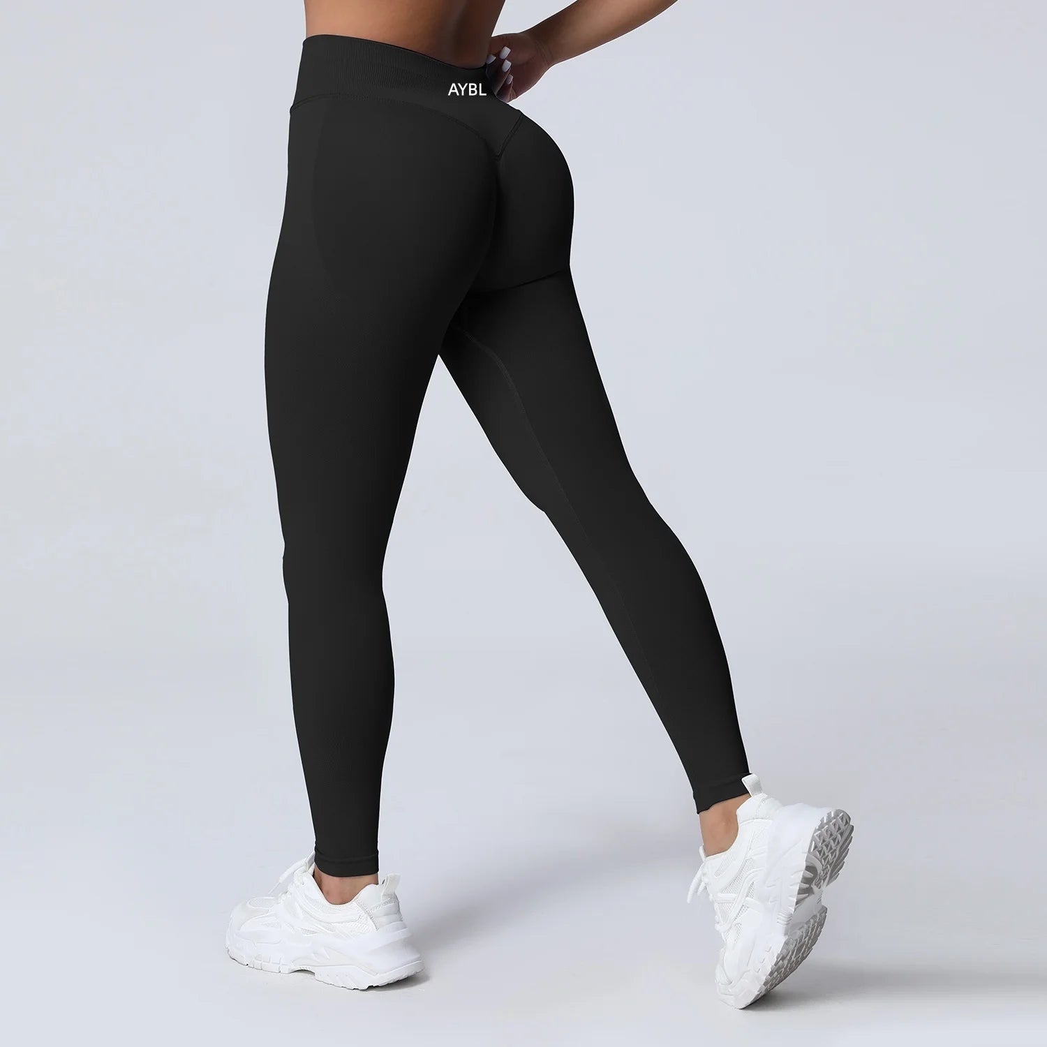 New Gym Yoga Leggings Women Seamless Yoga Pants High Waist Low Ribbed Band Fitness Leggings Fitness Sweat Wicking Workout Tights - ATFH