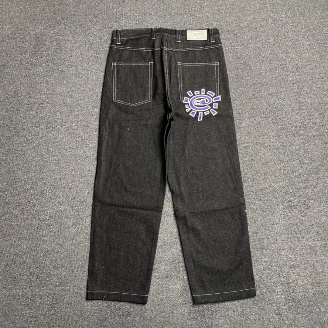New Always Jeans High quality Printed Embroidery Straight Jeans Black Pants Men Jeans Printing Trend Street Wear AlwaysJeans Men ATFH