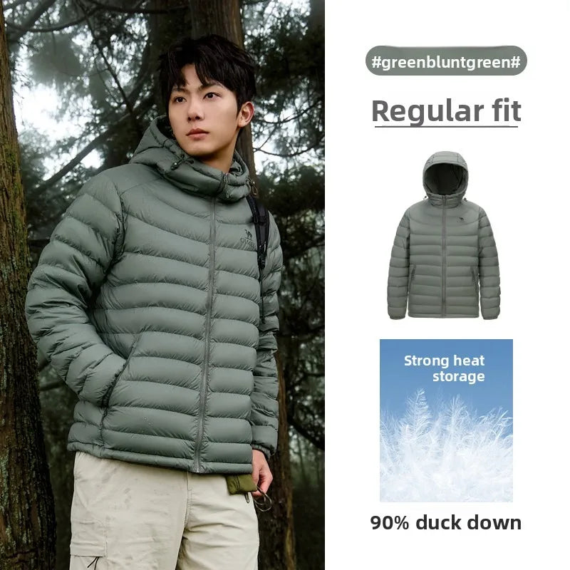 Golden Camel Winter 90% White Duck's Down Jackets Outdoor Warm Ultralight 600FP Hooded Thermal Windproof Waterproof Down Coats