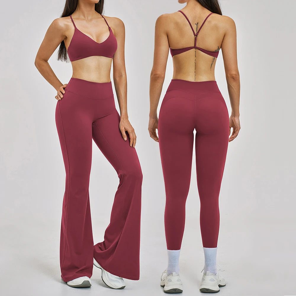 2PCS Sport Set Women Gym Outfits Push Up Yoga Set Gym Sportswear Fitness Bra Workout High Waist Legging Sports Shorts Tight Suit - ATFH