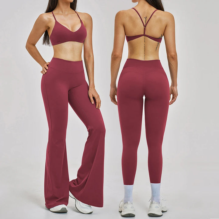 2PCS Sport Set Women Gym Outfits Push Up Yoga Set Gym Sportswear Fitness Bra Workout High Waist Legging Sports Shorts Tight Suit - ATFH
