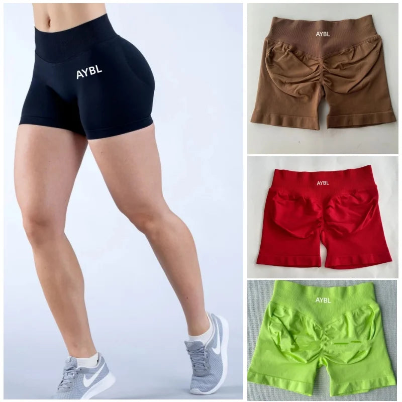 Fashion Shorts Low Waist Seamless Yoga Shorts Scrunch Bum Gym Shorts Women Workout Biker Stretch Fitness Shorts Tahsi Fashion House