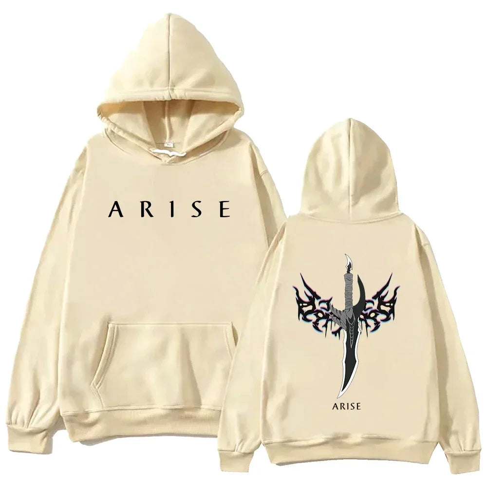 Anime Solo Leveling Hip Hop Men's/Women's Hoodie Retro Gothic Pattern Sportswear Manga Solo Leveling Casual Hoodie Fan Gift